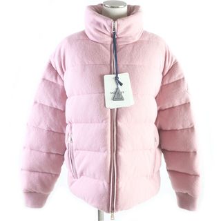 モンクレール(MONCLER)の未使用品□MONCLER モンクレール 2021年製 CAYEUX ウール カシミヤ ロゴワッペン WZIP フーデッド ダウンジャケット ピンク 4 ハンガー付き イタリア製 正規品 レディース(ダウンジャケット)