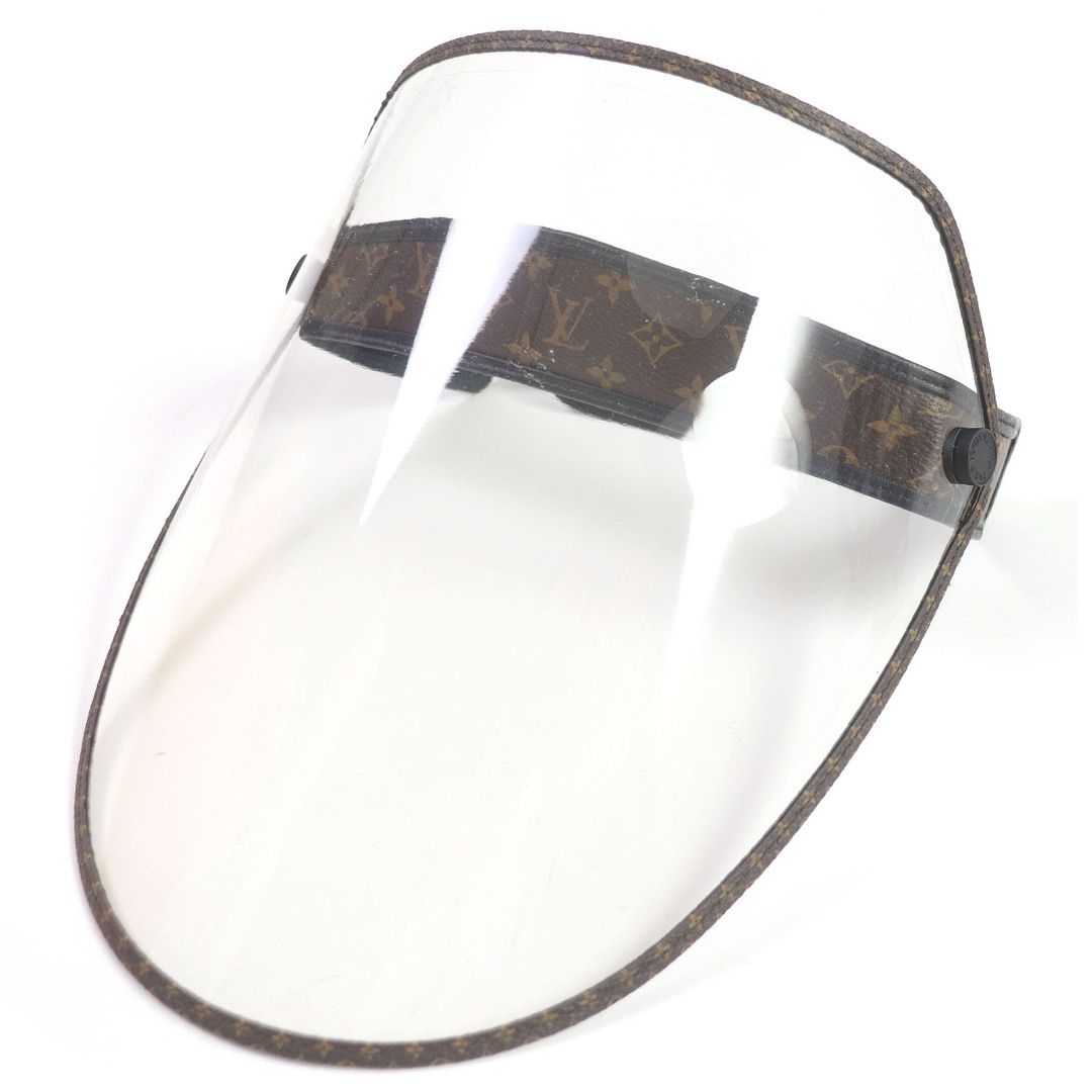 LOUIS VUITTON - 未使用品□LOUIS VUITTON ルイヴィトン 2021年製 M76727 ビジェール・LVシールド モノグラムキャンバス サンバイザー フェイスシールド ブラウン クリア レディース