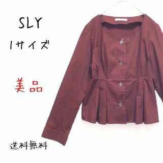 スライ(SLY)の美品 SLY 長袖 ブラウス ジャケットショート丈 タック 2402/012(シャツ/ブラウス(長袖/七分))