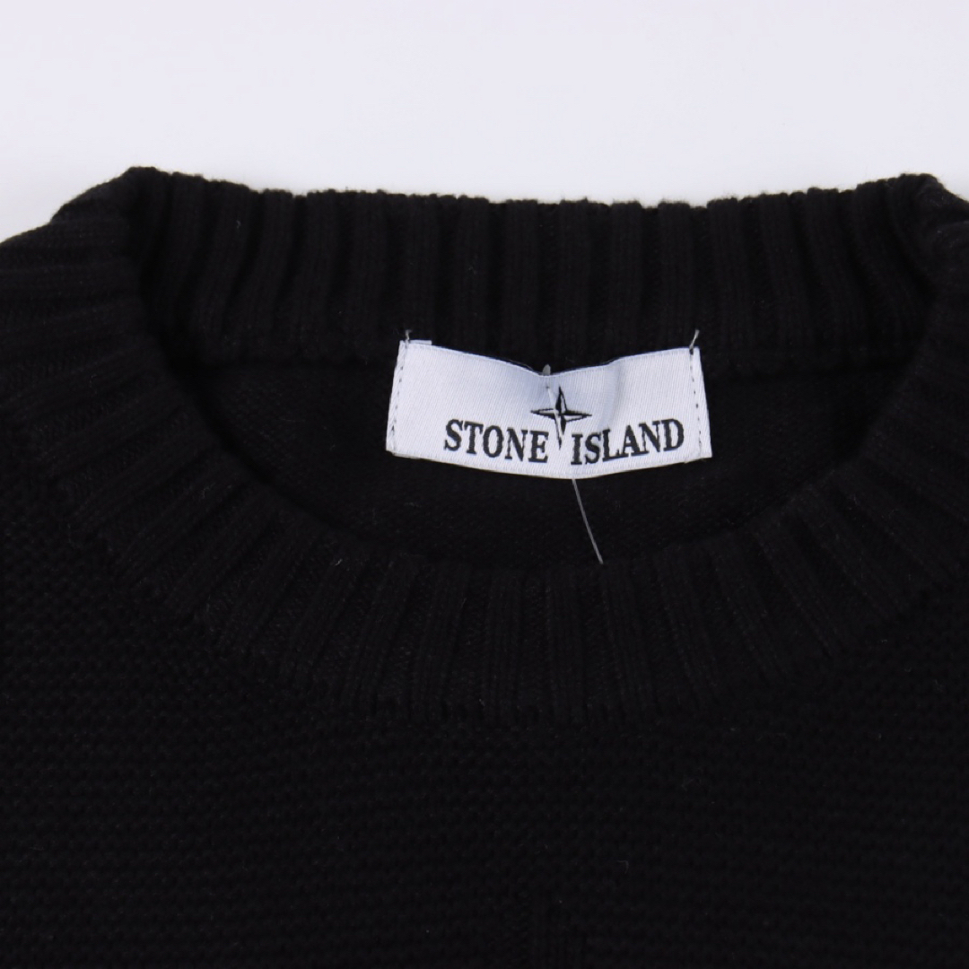 STONE ISLAND(ストーンアイランド)のstone island ニット　腕ロゴ　BLACK  メンズのトップス(ニット/セーター)の商品写真