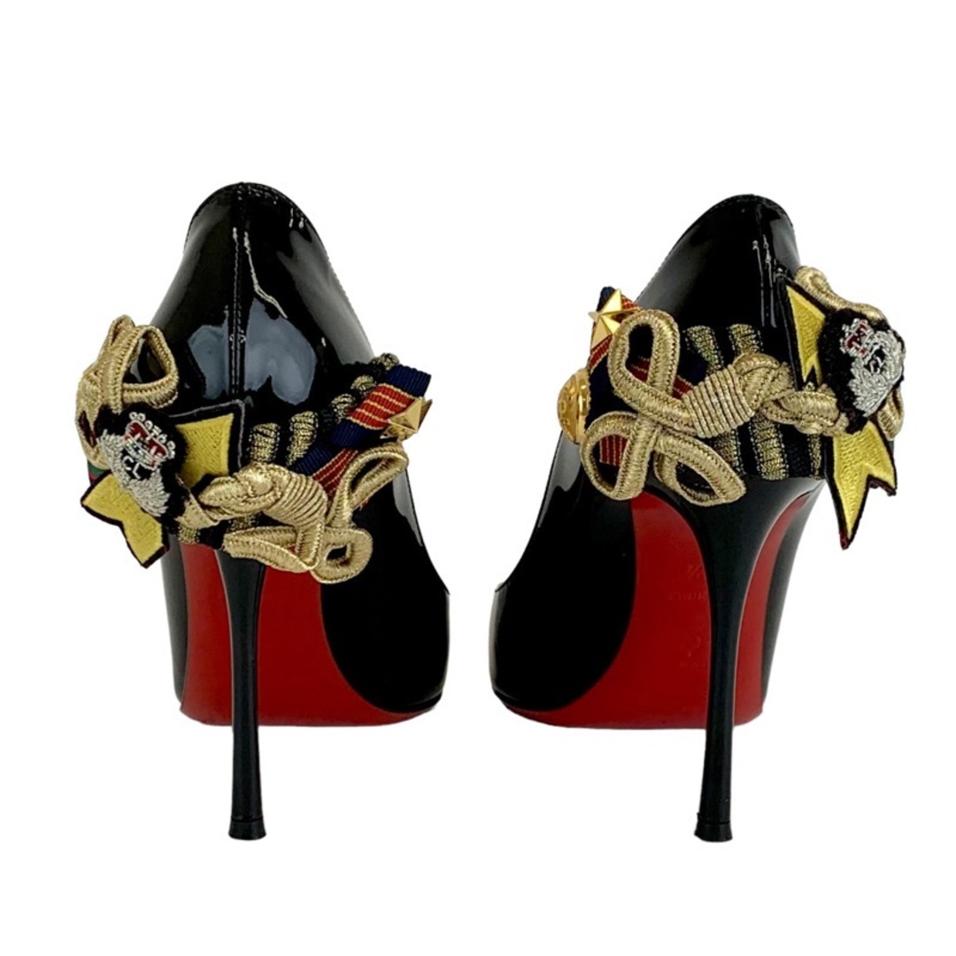 Christian Louboutin(クリスチャンルブタン)のクリスチャンルブタン Christian Louboutin パンプス 靴 シューズ ワッペン パテント ブラック 黒 レディースの靴/シューズ(ハイヒール/パンプス)の商品写真