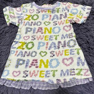 メゾピアノ(mezzo piano)のメゾピアノ♡花ロゴ　ワンピース　100(ワンピース)