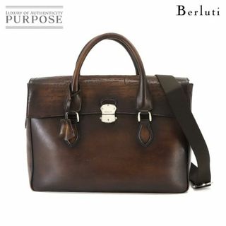 ベルルッティ(Berluti)のベルルッティ Berluti カリグラフィ エミーオ ブリーフケース 2way ビジネス ショルダー バッグ ヴェネチアレザー ブラウン E Mio VLP 90228085(ビジネスバッグ)