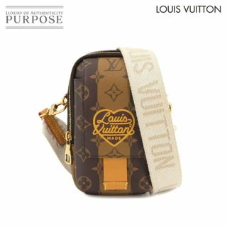 ルイヴィトン(LOUIS VUITTON)のルイ ヴィトン LOUIS VUITTON モノグラム ストライプ ダブル フォンポーチ ショルダー バッグ ブラウン M81005 RFID VLP 90228585(ショルダーバッグ)