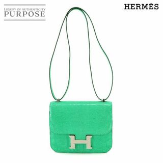 エルメス(Hermes)の未使用 展示品 エルメス HERMES コンスタンス3 ミニ 18 ショルダー バッグ リザード グリーン系 Z刻印 シルバー 金具 VLP 90230164(ショルダーバッグ)