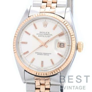 ロレックス(ROLEX)の【OH済】 ロレックス 【ROLEX 】 オイスターパーペチュアル デイトジャスト 1601 メンズ シルバー K14ピンクゴールド/ステンレススティール 腕時計 時計 OYSTER PERPETUAL DATEJUST  SILVER K14PG/SS コンビ ヴィンテージ【中古】 (腕時計(アナログ))