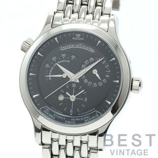 ジャガールクルト(Jaeger-LeCoultre)の【OH済】 ジャガールクルト 【JAEGER LECOULTRE 】 マスター ジオグラフィーク Q1428170(142.840.927B) メンズ ブラック ステンレススティール 腕時計 時計 MASTER GEOGRAPHIC  BLACK SS JL【中古】 (腕時計(アナログ))