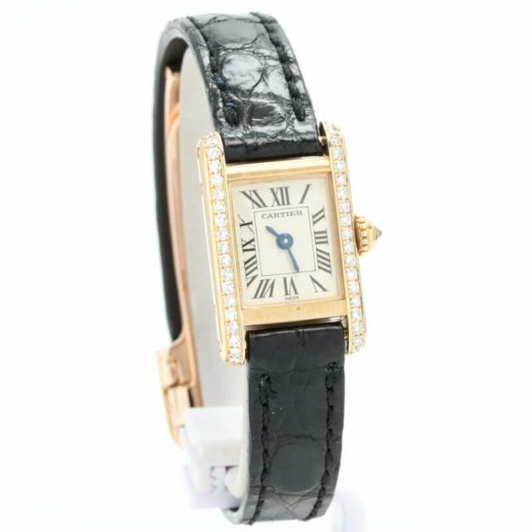 Cartier(カルティエ)のカルティエ 【CARTIER 】 タンク ミニ ウォッチ WB202051 レディース シルバー K18イエローゴールド 腕時計 時計 TANK MINI WATCH  SILVER K18YG ダイヤモンドベゼル【中古】  レディースのファッション小物(腕時計)の商品写真