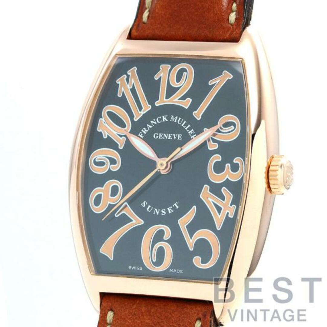 FRANCK MULLER(フランクミュラー)の【OH済】 フランク・ミュラー 【FRANCK MULLER 】 トノウカーベックス サンセット 2852SC メンズ ブラック K18ピンクゴールド 腕時計 時計 CINTREE CURVEX SUNSET / TONNEAU CURVEX SUNSET  BLACK K18PG 【中古】  メンズの時計(腕時計(アナログ))の商品写真