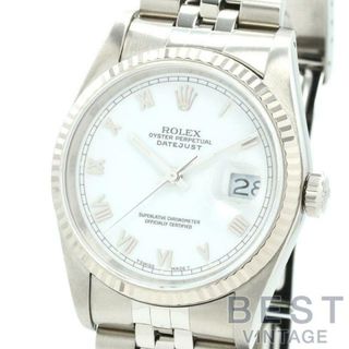 ロレックス(ROLEX)の【OH済】 ロレックス 【ROLEX 】 オイスターパーペチュアル デイトジャスト 16234 メンズ ホワイト K18ホワイトゴールド/ステンレススティール 腕時計 時計 OYSTER PERPETUAL DATE JUST  WHITE K18WG/SS 白文字盤 ホワイトローマンダイヤル【中古】 (腕時計(アナログ))