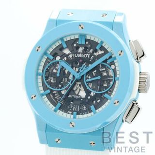 ウブロ(HUBLOT)のウブロ 【HUBLOT 】 アエロフュージョン クロノグラフ ライトブルーセラミック トミヤスペシャル 世界限定77本 525.EX.0129.RW.TMY21 メンズ スケルトン セラミック 腕時計 時計 AERO FUSION CHRONOGRAPH LIGHT BLUE CERAMIC TOMIYA SUPECIAL  SKELETON CE 【中古】 (腕時計(アナログ))