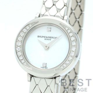 ボームエメルシエ(BAUME&MERCIER)のボーム＆メルシエ 【BAUME&MERCIER 】 プティ プロメス MOA10289 レディース ホワイトシェル ステンレススティール 腕時計 時計 PETIT PROMESSE  WHITE SHELL SS MOP ダイヤモンドベゼル ボームアンドメルシェ【中古】 (腕時計)