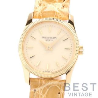 パテックフィリップ(PATEK PHILIPPE)の【OH済】 パテックフィリップ 【PATEK PHILIPPE】 カラトラバ 4596D レディース アイボリー K18イエローゴールド 腕時計 時計 CALATRAVA IVORY K18YG PP【中古】 (腕時計)