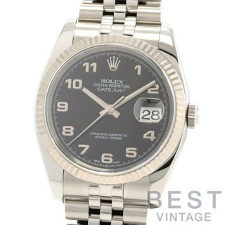 ロレックス(ROLEX)のロレックス 【ROLEX】 オイスターパーペチュアル デイトジャスト 116234 メンズ ブラック K18ホワイトゴールド/ステンレススティール 腕時計 時計 OYSTER PERPETUAL DATE JUST BLACK K18WG/SS アインデックス【中古】 (腕時計(アナログ))