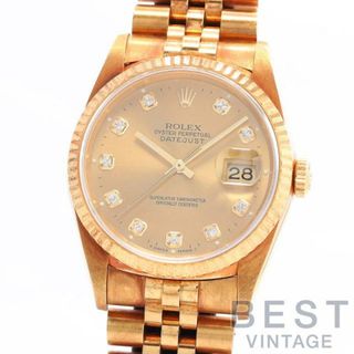 ロレックス(ROLEX)の【OH済】 ロレックス 【ROLEX】 オイスターパーペチュアル デイトジャスト 16238G メンズ シャンパンゴールド K18イエローゴールド 腕時計 時計  OYSTER PERPETUAL DATEJUST CHAMPAGNE GOLD K18YG D10Pダイヤモンド【中古】 (腕時計(アナログ))