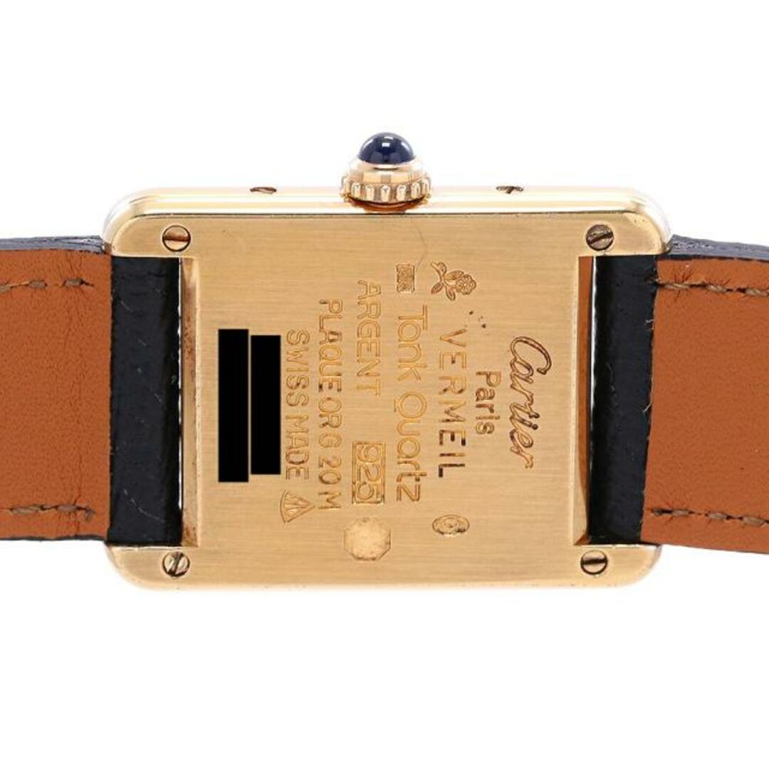 Cartier(カルティエ)の【OH済】 カルティエ 【CARTIER】 マストタンクSM ヴェルメイユ W1003153 レディース アイボリー シルバー925(イエローゴールドメッキ) 腕時計 時計 MUST TANK SMALL MODEL VERMEIL IVORY SV925(GF) ベルメイユ【中古】  レディースのファッション小物(腕時計)の商品写真