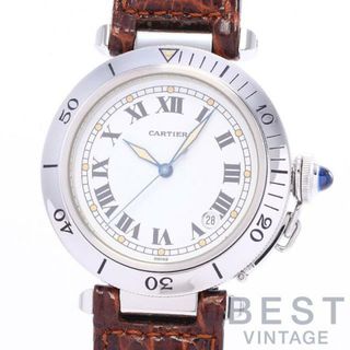 カルティエ(Cartier)の【OH済】 カルティエ 【CARTIER】 パシャ ドゥ カルティエ プロンジャー 38MM W31005H3 メンズ ホワイト ステンレススティール 腕時計 時計 PASHA DE CARTIER PLONGEUR 38MM WHITE SS 【中古】 (腕時計(アナログ))