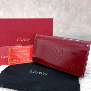 カルティエ(Cartier)の【付属品完備✨】未使用 カルティエ ハッピーバースデー 折り財布 ボルドー(財布)