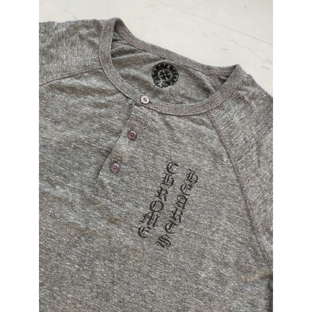 Chrome Hearts(クロムハーツ)のクロムハーツ　サイドスター　七分袖ラグランTシャツ　ヘンリーネック　グレー メンズのトップス(Tシャツ/カットソー(七分/長袖))の商品写真