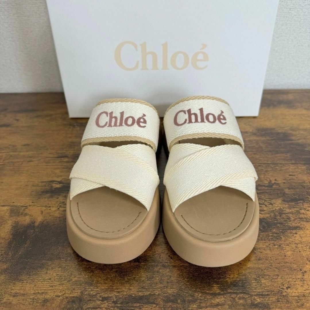 Chloe(クロエ)の【新品未使用】CHLO'E クロエ ミラ キャンバス スライド サンダル レディースの靴/シューズ(サンダル)の商品写真