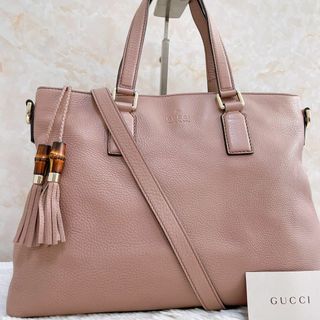 グッチ(Gucci)の【美品✨】グッチ　2way ショルダーバッグ　バンブー　タッセル　A4収納可能(ショルダーバッグ)