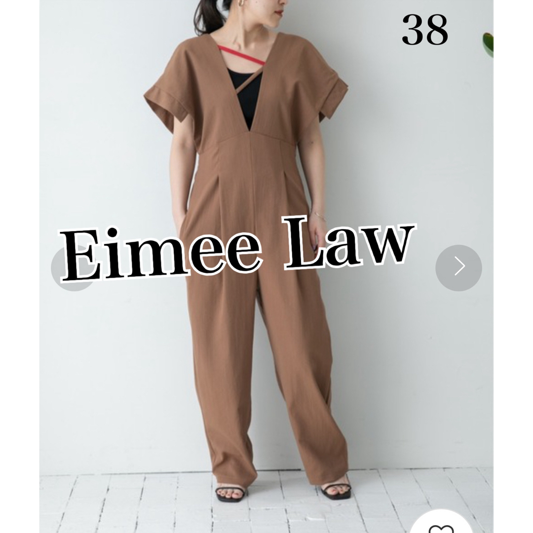 Eimee Lawエイミーロウ　ラインポイントオールインワン38M★ブラウン レディースのパンツ(オールインワン)の商品写真