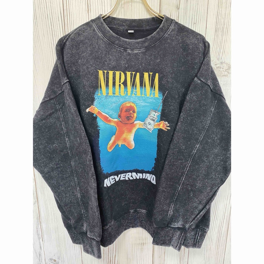 NIRVANA　ニルヴァーナ　ヴィンテージ加工 スウェット トレーナー 長袖 L メンズのトップス(スウェット)の商品写真