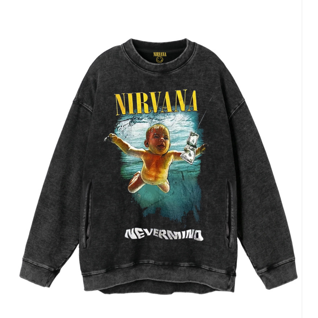 NIRVANA　ニルヴァーナ　ヴィンテージ加工 スウェット トレーナー 長袖 L メンズのトップス(スウェット)の商品写真