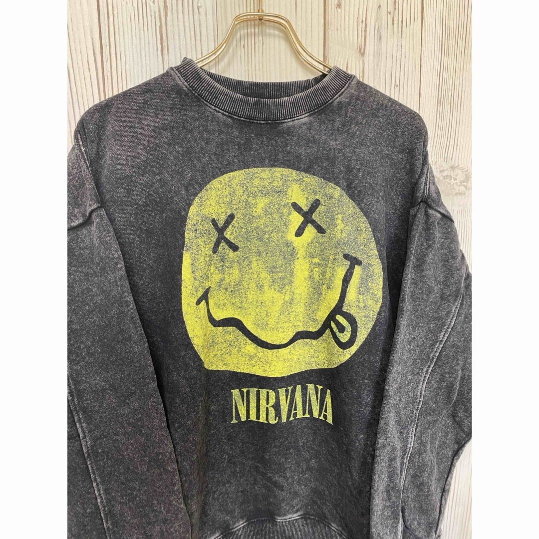 NIRVANA　ニルヴァーナ　ヴィンテージ加工 スウェット トレーナー 長袖 L メンズのトップス(スウェット)の商品写真