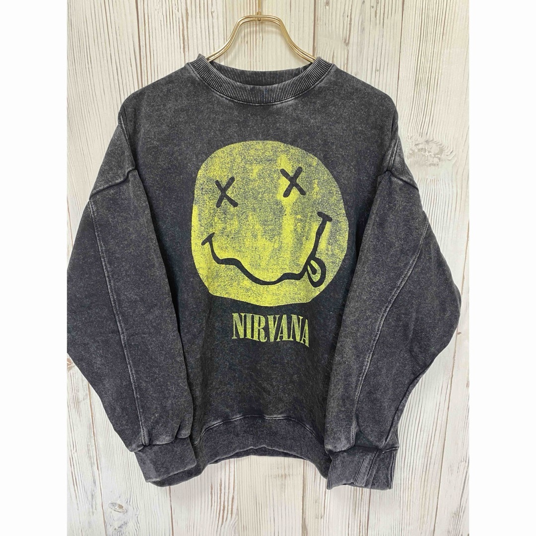 NIRVANA　ニルヴァーナ　ヴィンテージ加工 スウェット トレーナー 長袖 L メンズのトップス(スウェット)の商品写真