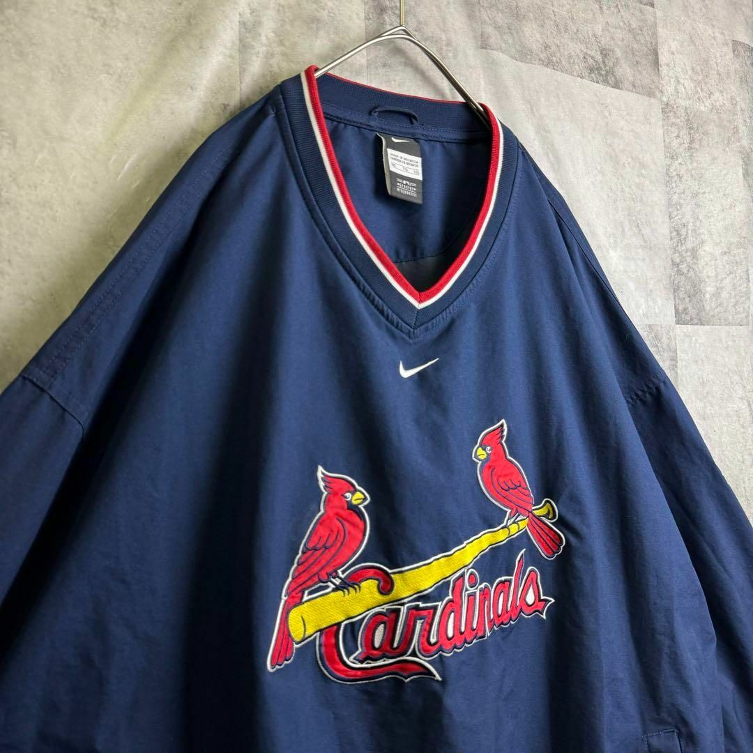 NIKE(ナイキ)の美品 超ビッグサイズ ナイキ MLBカージナルス ナイロンジャケット 2XL メンズのジャケット/アウター(ナイロンジャケット)の商品写真