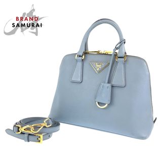 プラダ(PRADA)のPRADA プラダ サフィアーノ プロムナード ブルー 青 ゴールド金具 レザー BL0838 ショルダーバッグ ハンドバッグ 2way レディース 403635 【中古】(ショルダーバッグ)