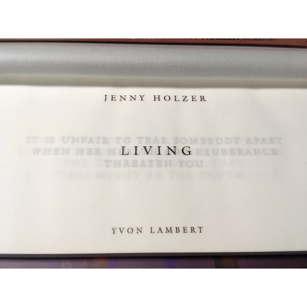 【希少】ジェニーホルツァー JENNY HOLZER Living アートブック エンタメ/ホビーの本(アート/エンタメ)の商品写真