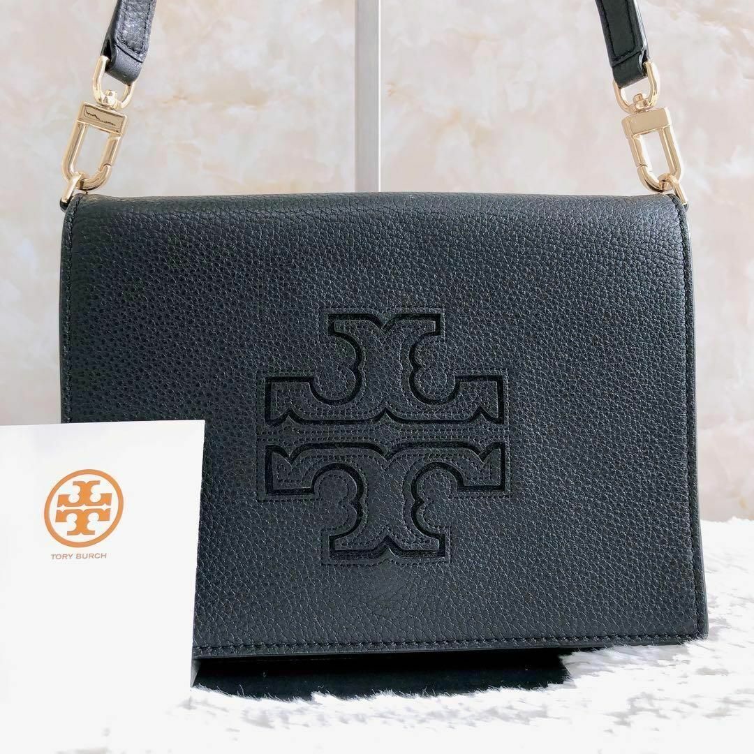 Tory Burch(トリーバーチ)の【ケアカード&保存袋付✨】美品　トリーバーチ　ショルダーバッグ　レザー　黒 レディースのバッグ(ショルダーバッグ)の商品写真