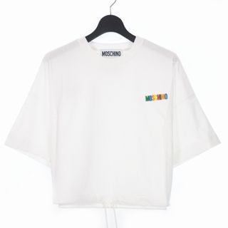 モスキーノ(MOSCHINO)のモスキーノ 20SS マルチ ロゴ ショート丈 Tシャツ 半袖 38 白(Tシャツ(半袖/袖なし))