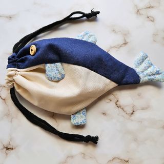 お魚巾着 巾着袋 さかな ハンドメイド No.232(ポーチ)