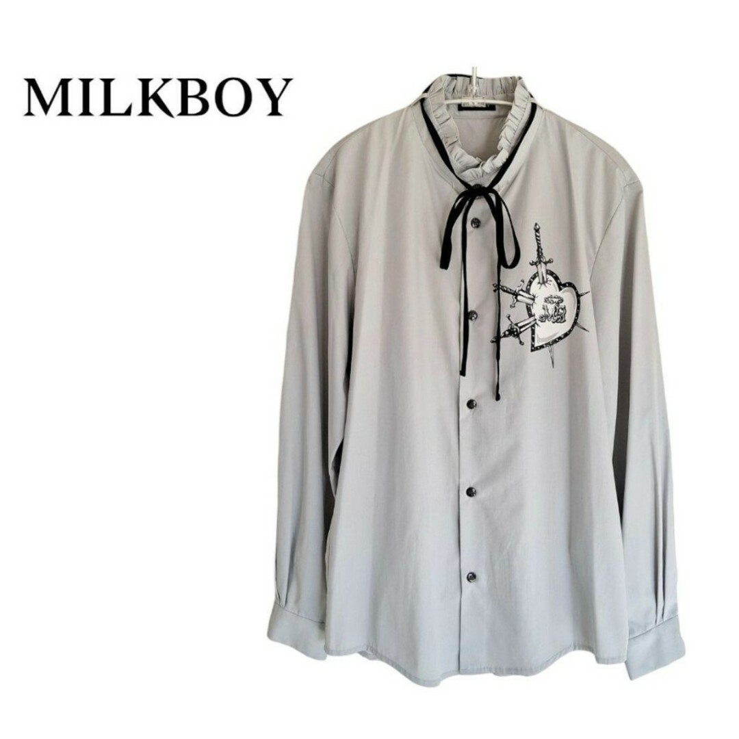 MILKBOY(ミルクボーイ)の美品 MILKBOY HEART & SWORDS SHIRTS ブラウス レディースのトップス(シャツ/ブラウス(長袖/七分))の商品写真