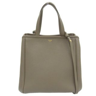 セリーヌ(celine)のセリーヌ CELINE スモールフォールドカバ 2WAYバッグ ハンドバッグ ショルダーバッグ レザー グレージュ 中古 新入荷 OB1737(ハンドバッグ)