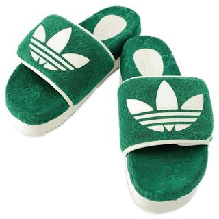 グッチ(Gucci)のグッチ サンダル アディダスコラボ プラットフォーム GGコットン メンズサイズ9 702412 GUCCI adidas 靴 白(サンダル)