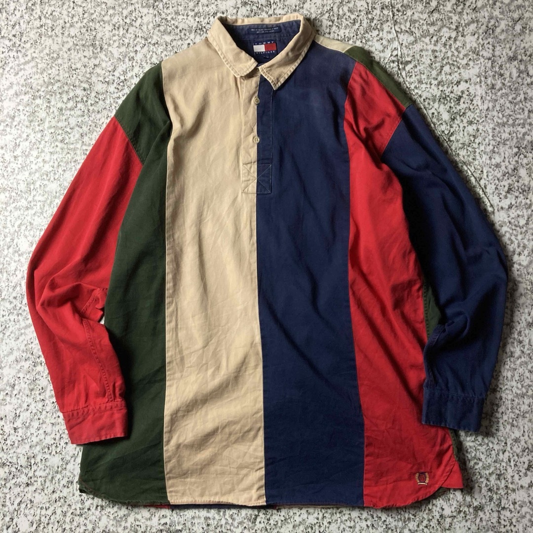 TOMMY HILFIGER(トミーヒルフィガー)の【90sオールド】トミーヒルフィガー クレイジーパターン　プルオーバーシャツ メンズのトップス(シャツ)の商品写真