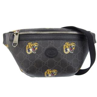 グッチ(Gucci)のグッチ GUCCI GGスプリーム ボディバッグ ベルトバッグ ウエストバッグ ブラック タイガー 675181 中古 新入荷 GU0561(ボディーバッグ)