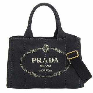 プラダ(PRADA)のプラダ PRADA カナパ 2WAYバッグ トートバッグ ショルダーバッグ キャンバス ブラック 1BG439 中古 新入荷 OB1761(トートバッグ)