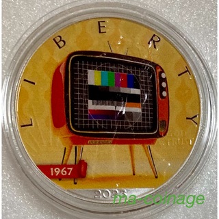 2023イーグル銀貨×発明シリーズ(8)カラーテレビ　１オンス銀貨カラー　証明書(貨幣)