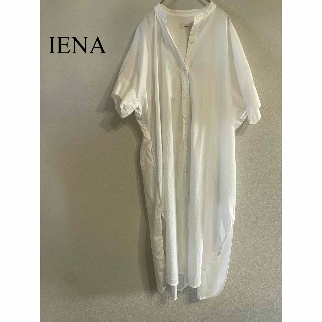 IENA(イエナ)のイエナ　ノーカラーロングシャツワンピース レディースのワンピース(ロングワンピース/マキシワンピース)の商品写真