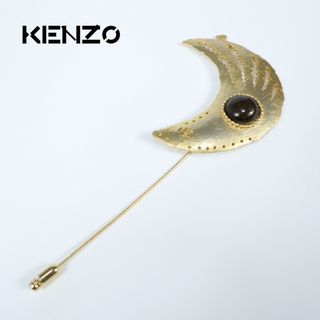 ケンゾー(KENZO)のKENZO ケンゾー　ブローチ　三日月　チャーム ゴールド　ヴィンテージ(ブローチ/コサージュ)