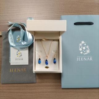 JEENAR　ホタルガラス　k18　ネックレス　ピアス　セット　沖縄(ネックレス)