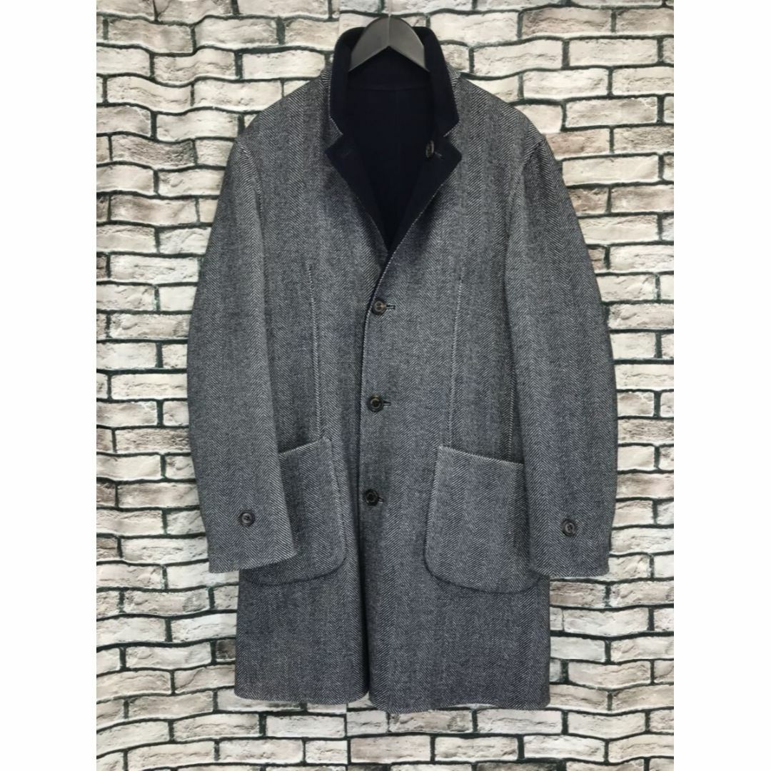 BRUNELLO CUCINELLI(ブルネロクチネリ)のブルネロクチネリ★カシミヤ混ヘリンボーンリバーシブルコート メンズのジャケット/アウター(チェスターコート)の商品写真