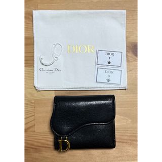 ディオール(Dior)のクリスチャン ディオールサドル SADDLEロータス ウォレット　黒　ブラック　(財布)