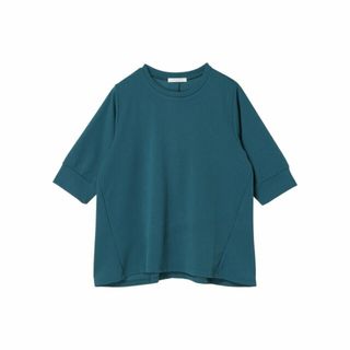 グリーンパークス(green parks)の【ブルーグリーン】ぽこぽこ7分袖カットプルオーバー 24SS/クルーネック/無地/体型カバー/レディース(カットソー(長袖/七分))