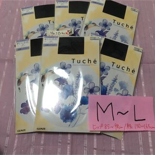 グンゼ(GUNZE)のグンゼ　Tuche ミニダイヤ柄　ブラック　M-L 6足セット　黒　ストッキング(タイツ/ストッキング)